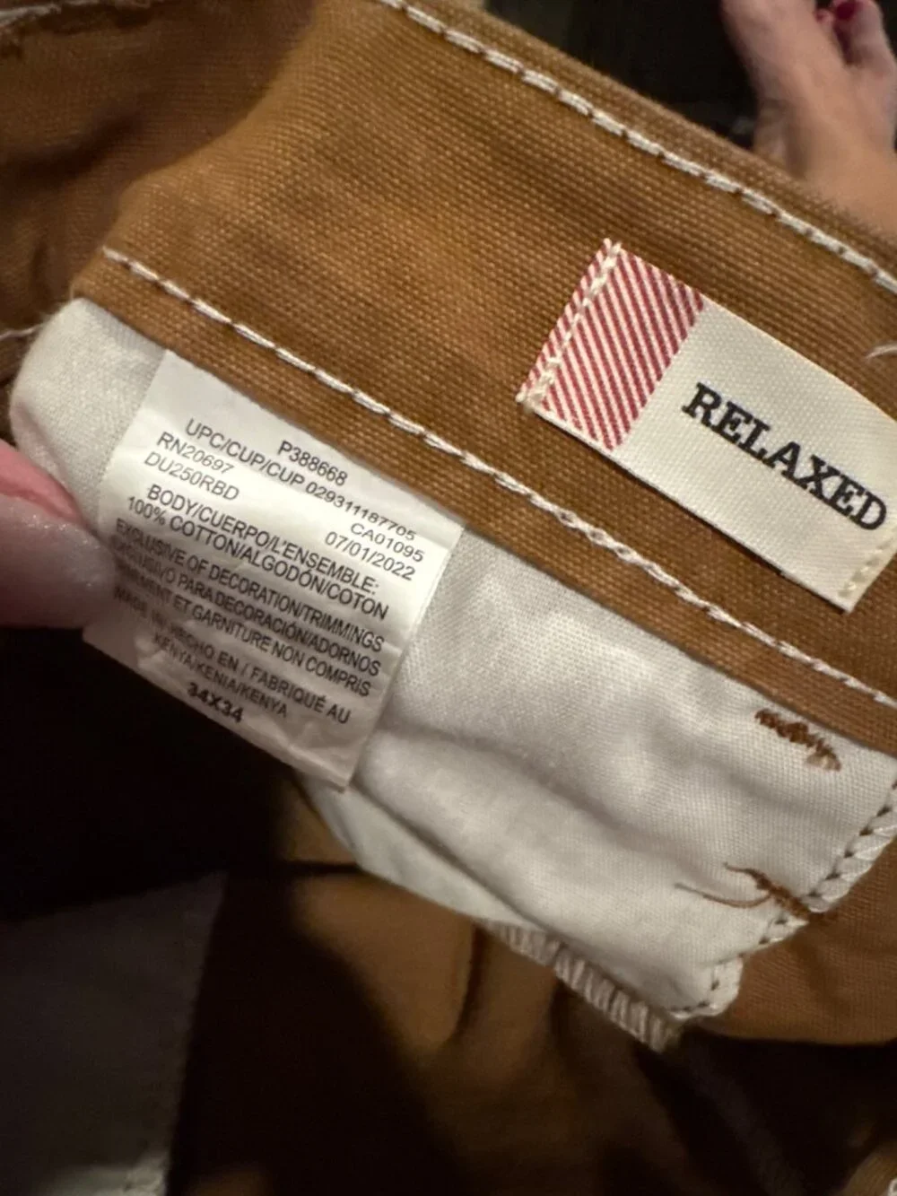 Dickies Carpenter Duck Pants 34/34 Straight Leg NWT Lightweight Canvas Cargo